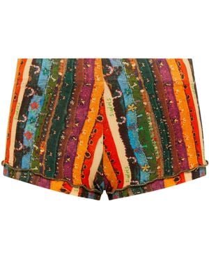 Siedres Afra Printed Jersey Mini Shorts - Red