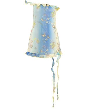 Siedres Kyla Butterfly Ruffled Mini Dress - Blue