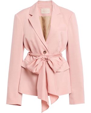 Ulla Johnson Sybil Wool-Blend Draped Blazer - Pink