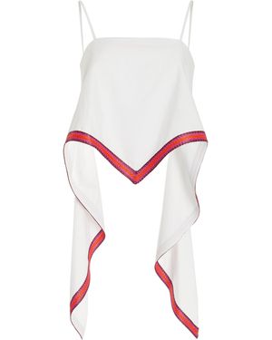 Rosie Assoulin Bandana Cotton Top - White