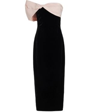 Monique Lhuillier Twisted Off-the-shoulder Velvet Maxi Dress - Black