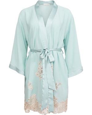 Fleur du Mal Lace Applique Robe - Blue
