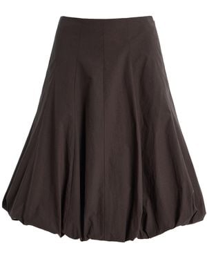 Proenza Schouler Kyra Rumpled Cotton Midi Skirt - Brown