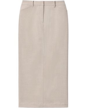 Lafayette 148 New York Wool Trouser Skirt - Natural