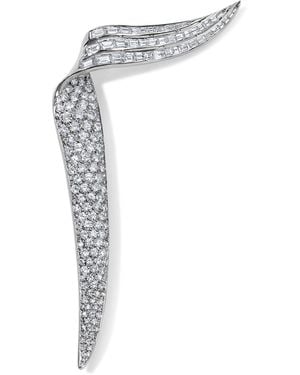 Mindi Mond New York Platinum Diamond Wing Brooch - Black