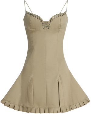 Ludovic de Saint Sernin Exclusive Eva Lace-up Cotton Mini Dress - Natural