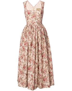 Lena Hoschek Elouise Cotton Midi Apron Dress - Natural