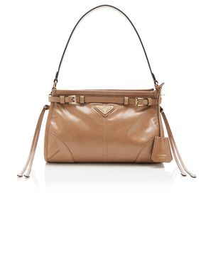 Prada Bonnie Leather Top Handle Bag - White