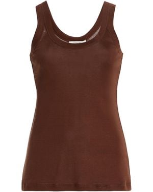Lemaire Ribbed Cotton Tank Top - Brown