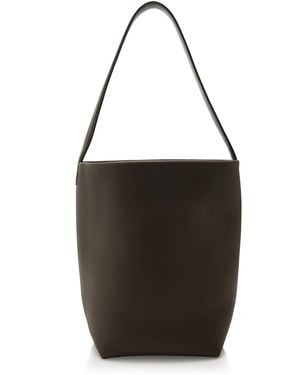 The Row Park Medium N/s Leather Tote - Black