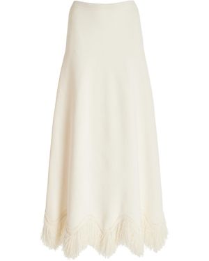 Ulla Johnson Paulina Fringed Knit Maxi Skirt - White