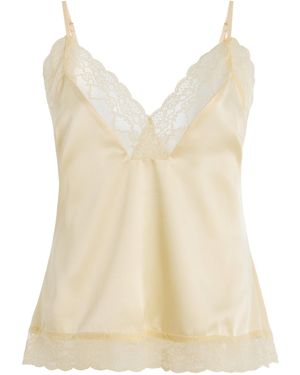 ELCE Pietra Lace-Trimmed Satin Cami Top - Natural