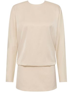 Rachel Gilbert Florida Crystal-Back Mini Dress - Natural