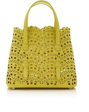 Alaïa Mina 20 Nubuck Leather Bag - Yellow