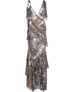 Christopher Esber Unravelled Serpent Silk Maxi Dress - White