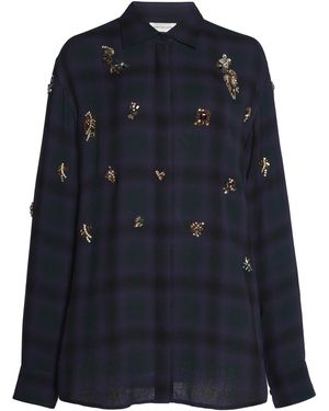 Dries Van Noten Clavelly Embellished Shirt - Blue