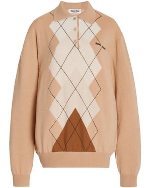 Miu Miu Oversized Cashmere Jumper - Natural