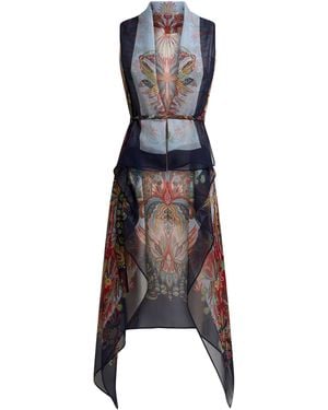 Etro Printed Silk Foulard Vest - Blue
