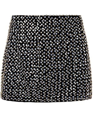 La Fuori Nyx Constellation Bloom Embellished Suiting Mini Skirt - Black