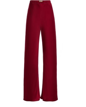 Comme Si Bias Silk Straight-Leg Trousers - Red