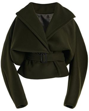 Stella McCartney Brushed Wool Short Coat - Black