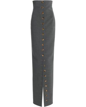 A.W.A.K.E. MODE Buttoned Maxi Pencil Skirt - Grey