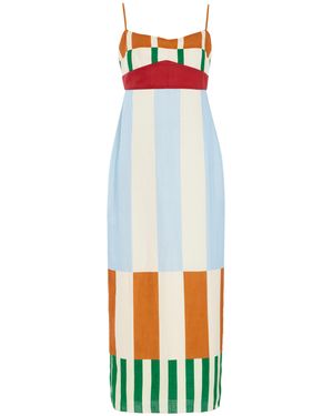 Cala De La Cruz Exclusive Paloma Linen Midi Dress - White