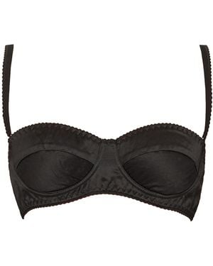 DES_PHEMMES Balconette Satin Bra - Black