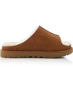 UGG Greenport Sheepskin Slides - Brown