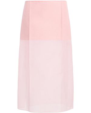 Calvin Klein Faustine Layered Silk Midi Skirt - Pink