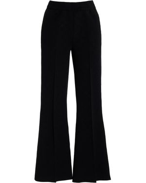 High Sport Kick Stretch-cotton Knit Cropped Flared Trousers - Black