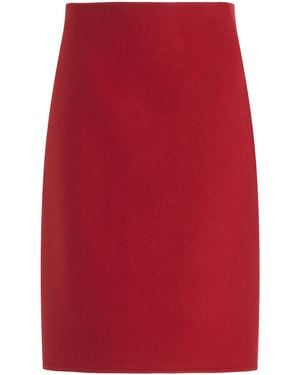 The Row Bart Cashmere Midi Skirt - Red