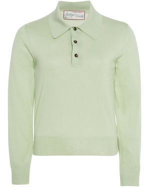 Bottega Veneta Cashmere Polo Top - Green