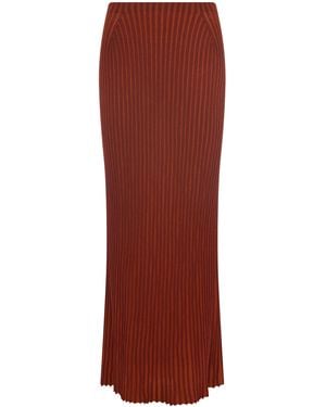 Gabriela Hearst Krause Ribbed Virgin-Wool Maxi Skirt - Red