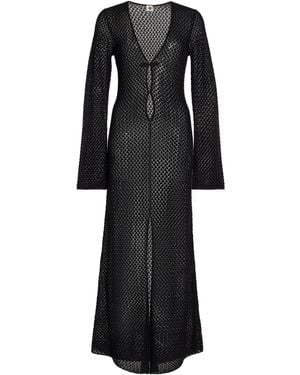THE GARMENT Tanzania Pointelle-Knit Organic Cotton Maxi Dress - Black