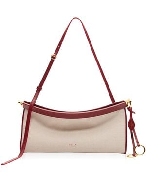 Alaïa Le Click E/W Leather-Trimmed Bag - White