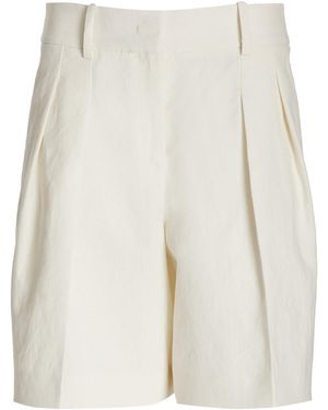 Michael Kors Pleated-Sandwashed Shorts - White