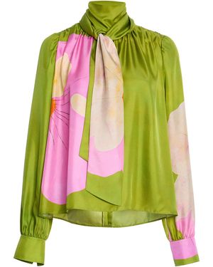 Ulla Johnson Ornament Printed Silk Blouse - Green