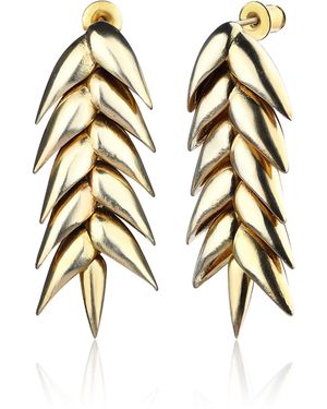 Bevza Spikelet Short 14k Gold-plated Brass Earrings - Metallic