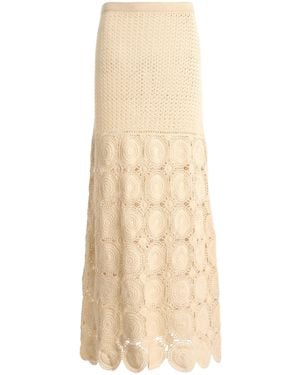 Escvdo Siula Crocheted Cotton Maxi Skirt - Natural