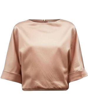 Amir Taghi Courtney Cotton-Blend Satin T-Shirt - Pink