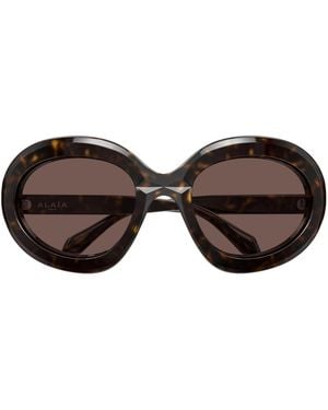 Alaïa Butterfly-Frame Acetate Sunglasses - Brown