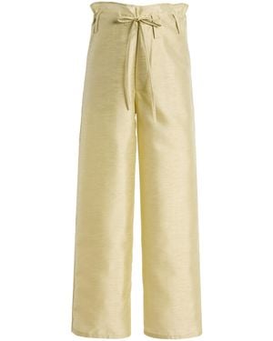 Chan Luu Dupioni Straight Leg Trousers - Yellow
