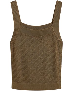 Posse Nyla Striped Knit Tank Top - Brown