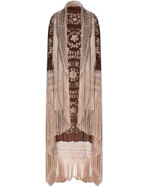 Johanna Ortiz Magnificent Panorama Fringed-Silk Manila Shawl - Natural