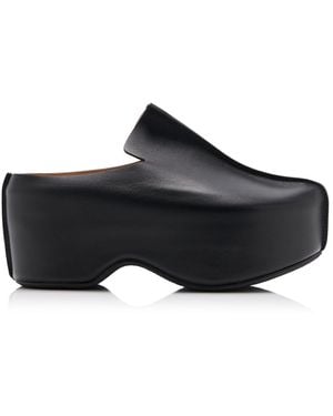 JW Anderson Leather Platform Clogs - Black