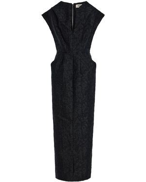 Christopher John Rogers Ocelot Dot Jacquard Husk Midi Dress - Black