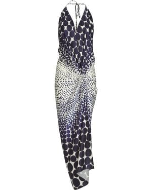 Silvia Tcherassi Guadalupe Gathered Crepe Midi Dress - Blue