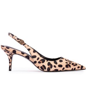 Black Suede Studio Branca Satin Court Shoes - Metallic