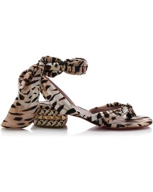 Christian Louboutin Pyra Du Desert 30Mm Crepe-Satin Sandals - Multicolour